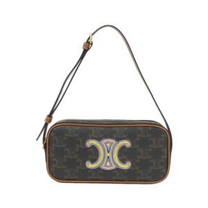 Celine Shoulder Bag Canvas Gold